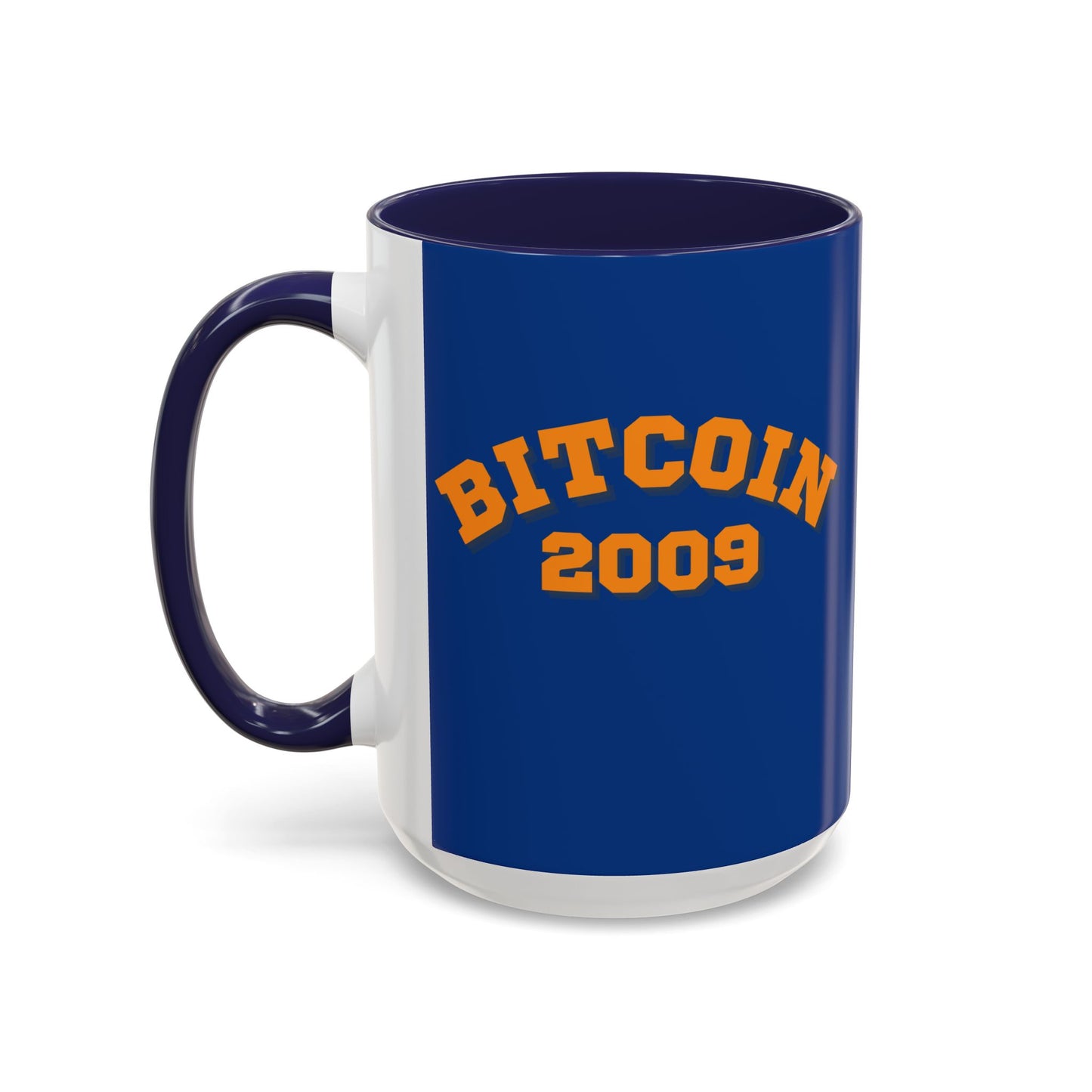 Bitcoin 2009 Dark Blue Accent Mug by cypherpunkgear.com
