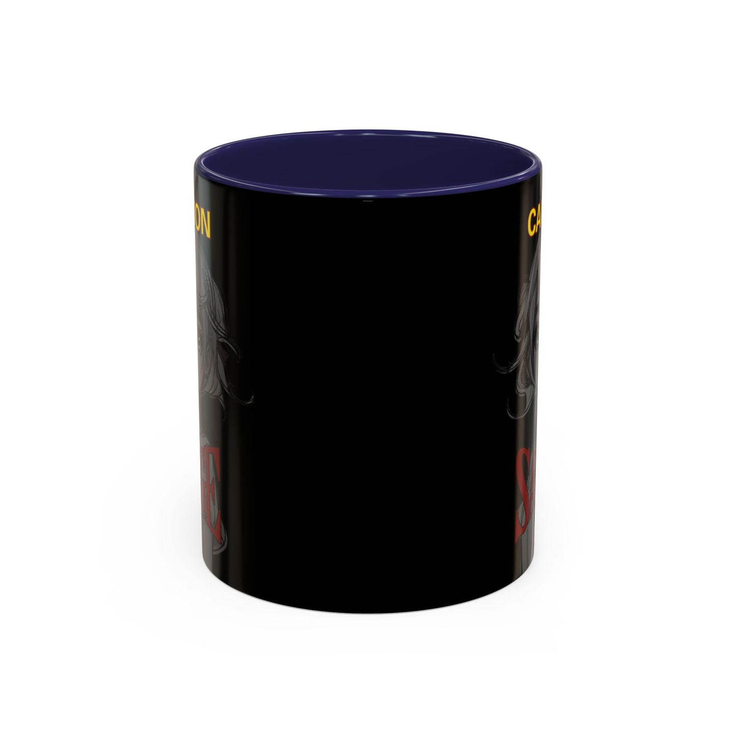 Caution, Savage Black Accent Mug by cypherpunkgear.com