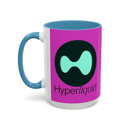 Hyperliquid Black font Pink Accent Mug by cypherpunkgear.com