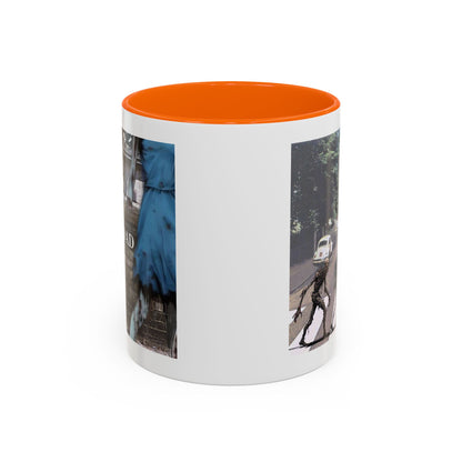 2-sided, Scabby Road White Accent Mug by CreepyCrafts.boo