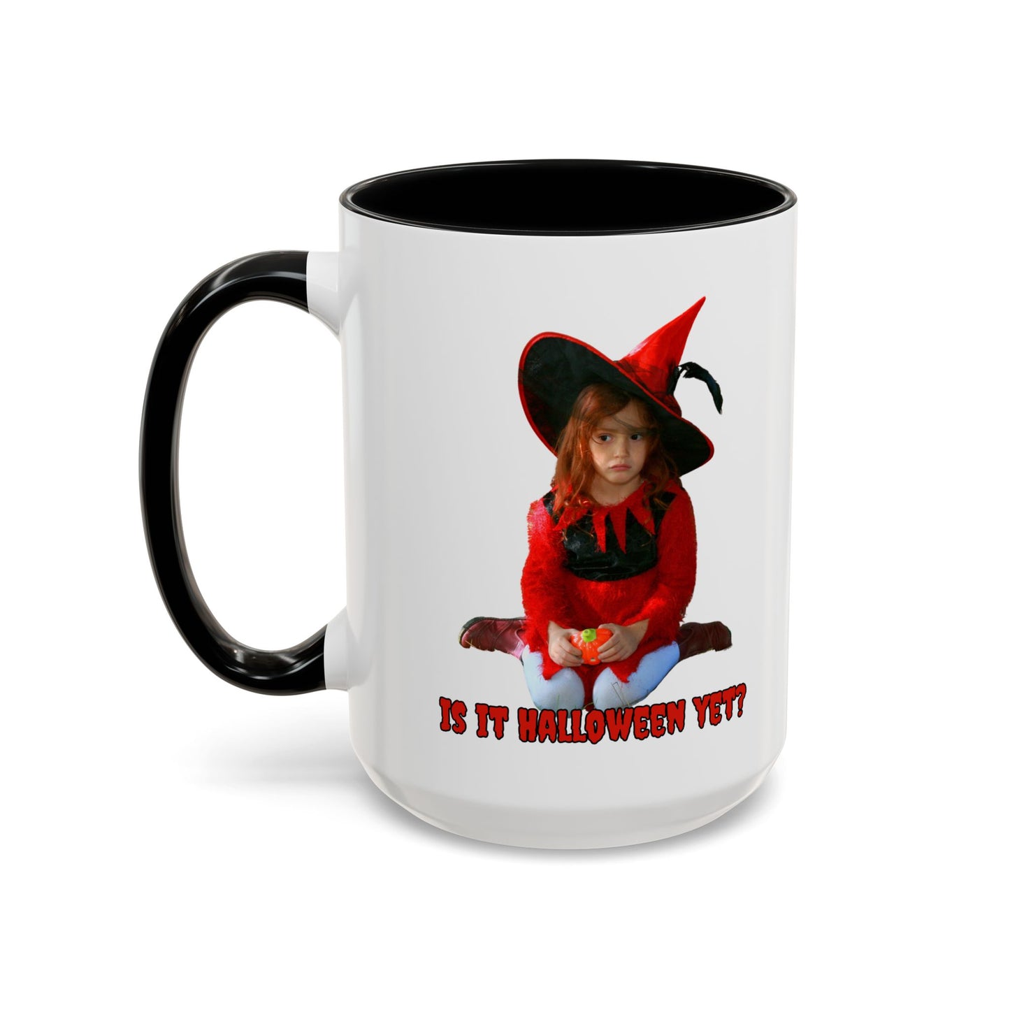 Is it Halloween yet? White Accent Mug by CreepyCrafts.boo