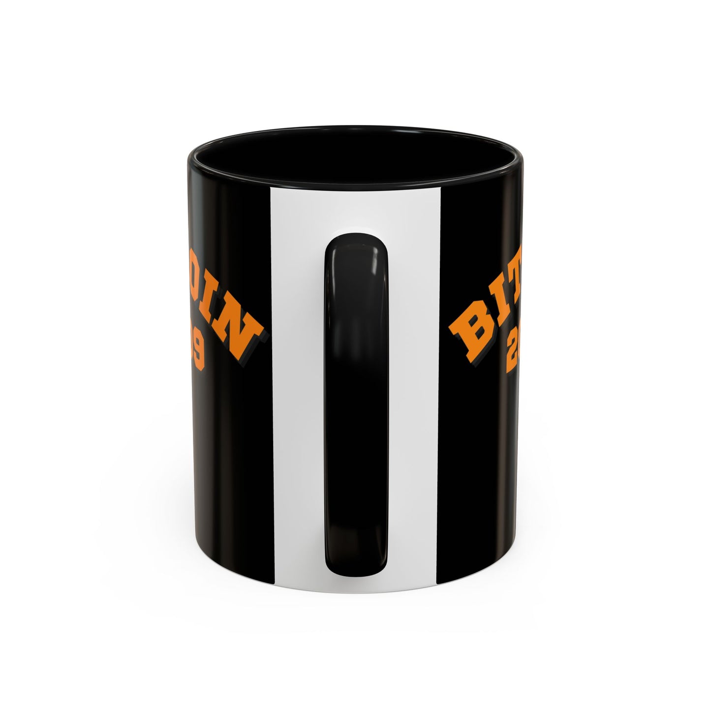 Bitcoin 2009 Black Accent Mug by cypherpunkgear.com