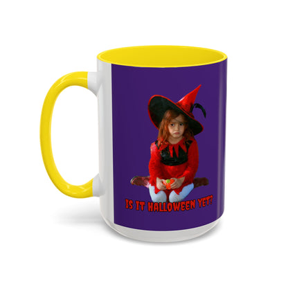Is it Halloween yet? Dark Purple Accent Mug by CreepyCrafts.boo