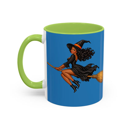 Velvet Vex Blue Accent Mug by CreepyCrafts.boo