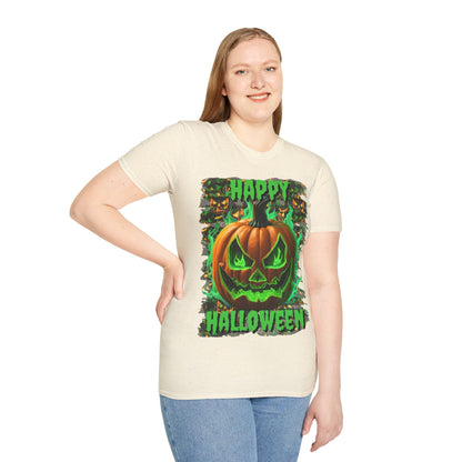 Happy Halloween Green Jack Light colors Unisex T-Shirt by CreepyCrafts.boo