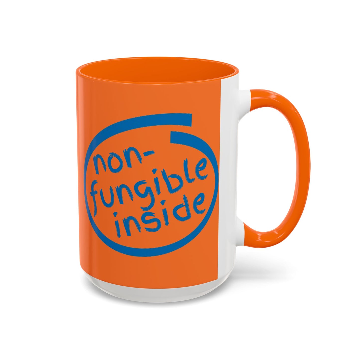 Non-Fungible Inside Orange Accent Mug by cypherpunkgear.com