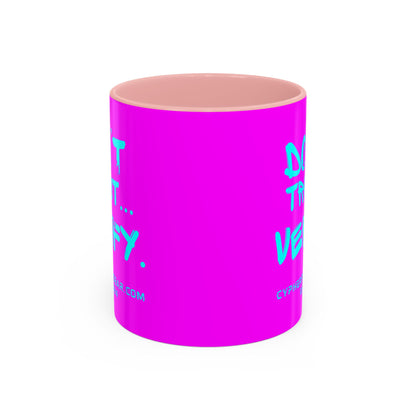 Don't Trust...Verify. Electric Magenta Accent Mug by cypherpunkgear.com