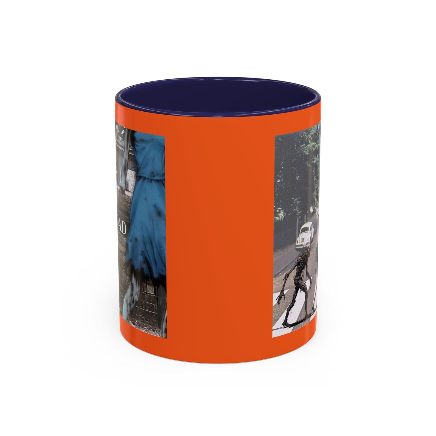 2-sided, Scabby Road Orange Accent Mug by CreepyCrafts.boo