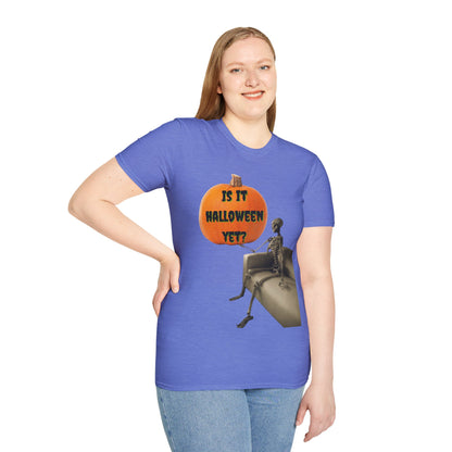 Is it Halloween yet? Skeleton's Pumpkin Light colors Unisex T-Shirt by CreepyCrafts.boo