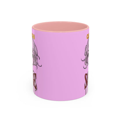 Caution, Savage Pink Accent Mug by cypherpunkgear.com