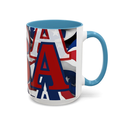 ¡EE.UU! ¡EE.UU! ¡EE.UU! ¡Patriota por cypherpunkgear! Taza de café decorativa (11, 15 oz)