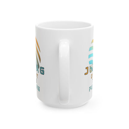 Jupiter (JUP) Orbit the Future White Mug by cypherpunkgear.com