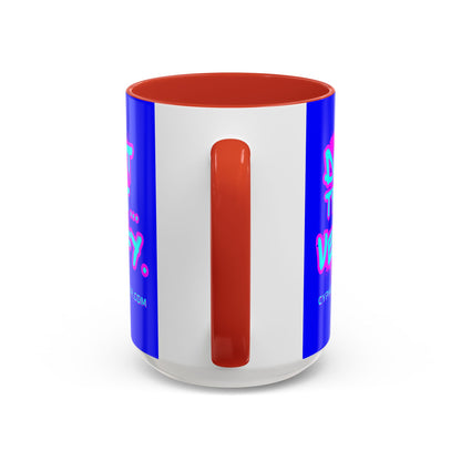 Don't Trust...Verify. Dark Blue Accent Mug by cypherpunkgear.com