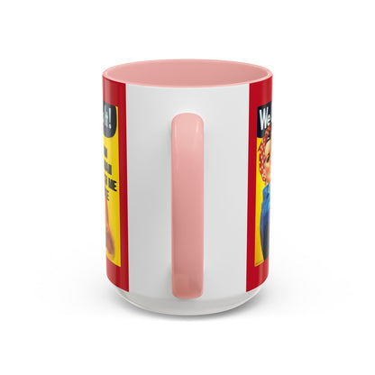 I Am Woman Watch Me Vote Rosie Red Accent Mug by cypherpunkgear.com