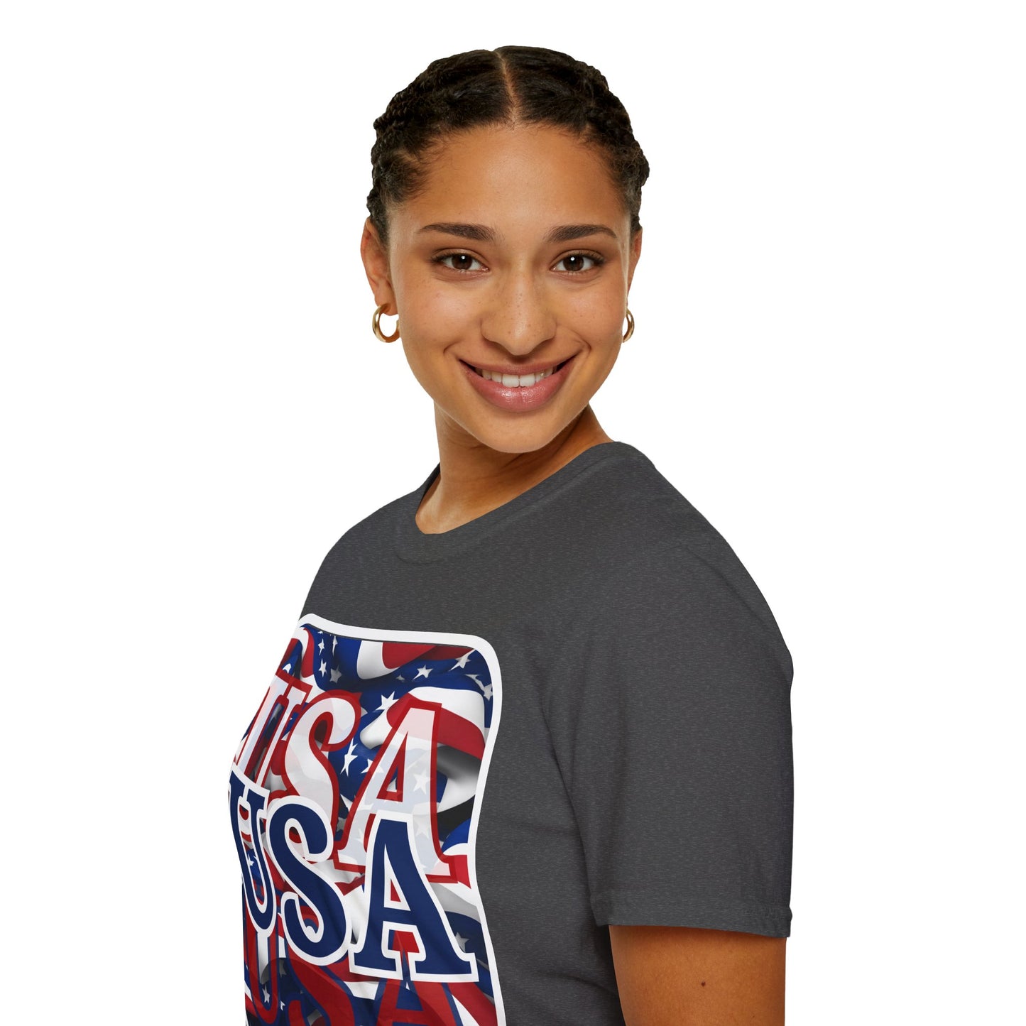 Red White and BLUE USA Patriot Dark colors Unisex T-Shirt by cypherpunkgear.com