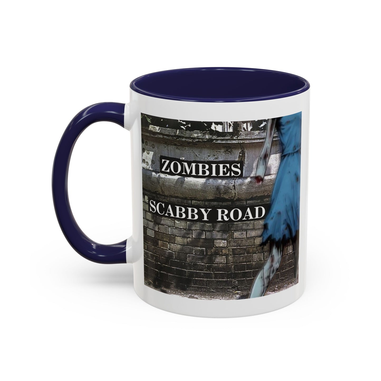 2-sided, Scabby Road White Accent Mug by CreepyCrafts.boo