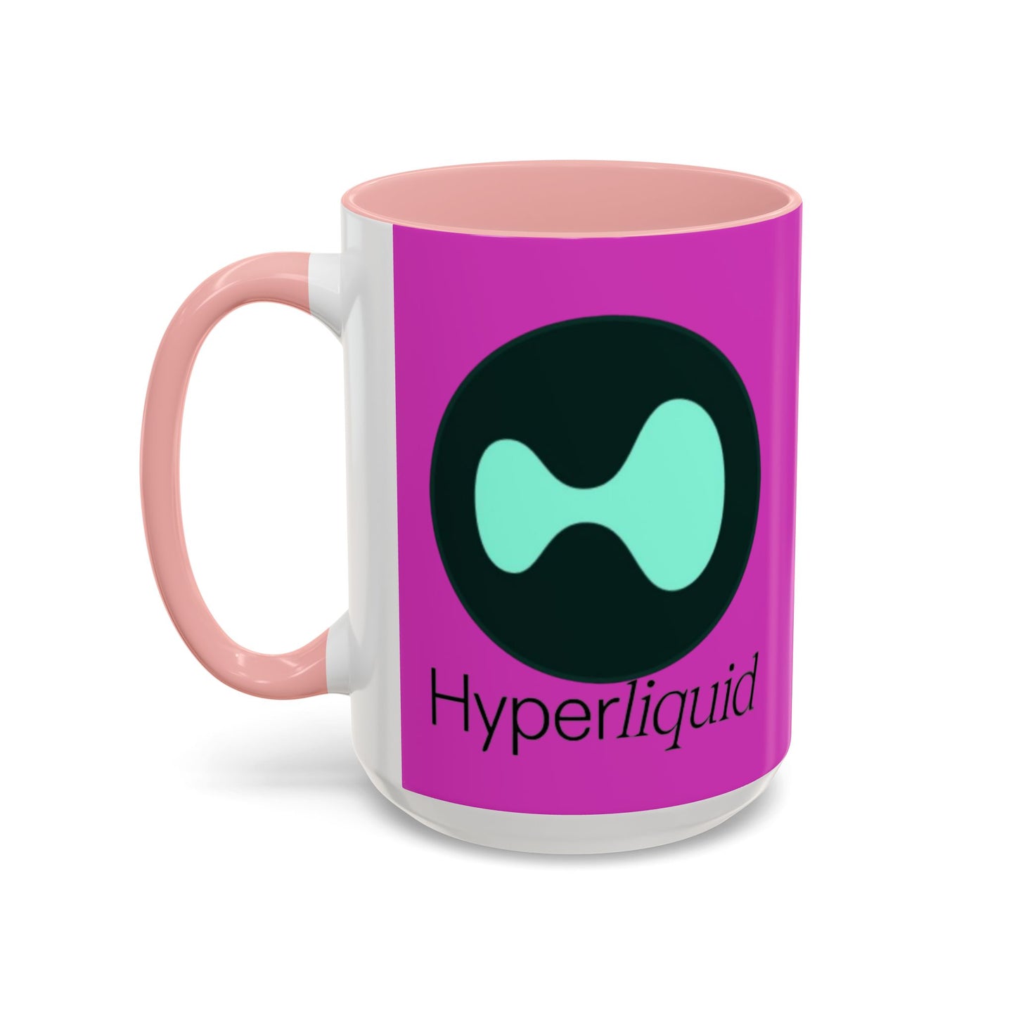 Hyperliquid Black font Pink Accent Mug by cypherpunkgear.com