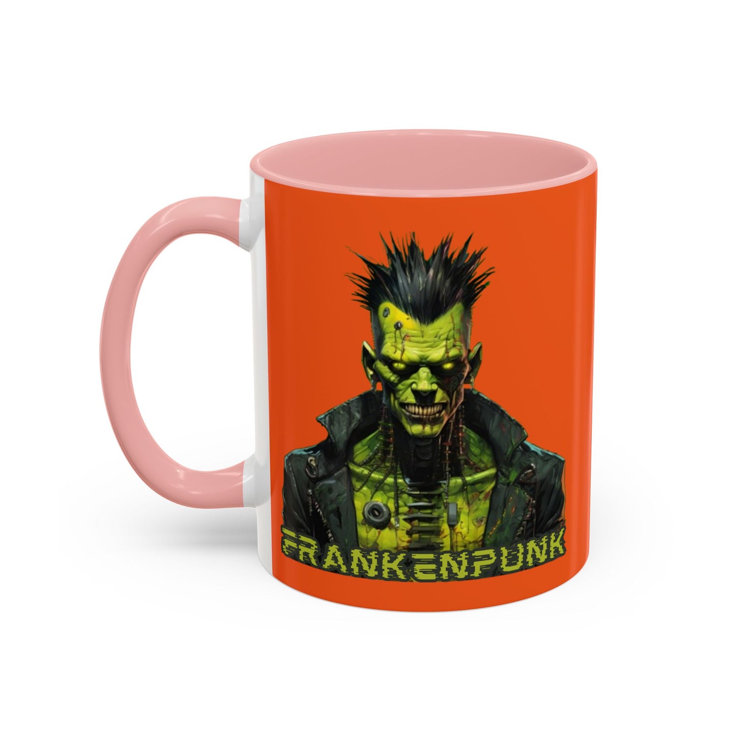 Frankenpunk Orange Accent Mug by CreepyCrafts.boo