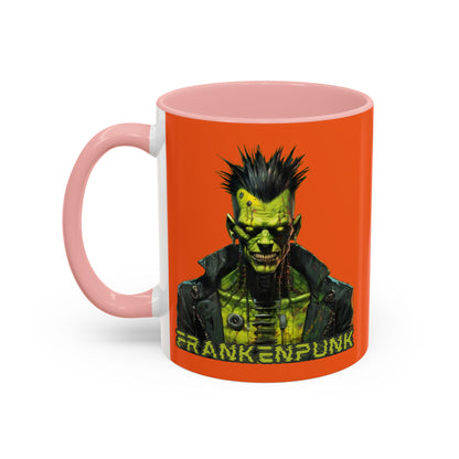 Frankenpunk Orange Accent Mug by CreepyCrafts.boo