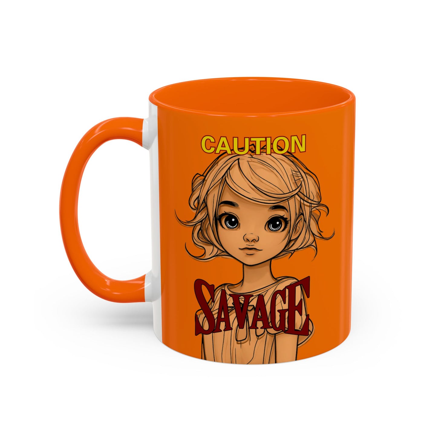Caution, Savage Orange Accent Mug by cypherpunkgear.com