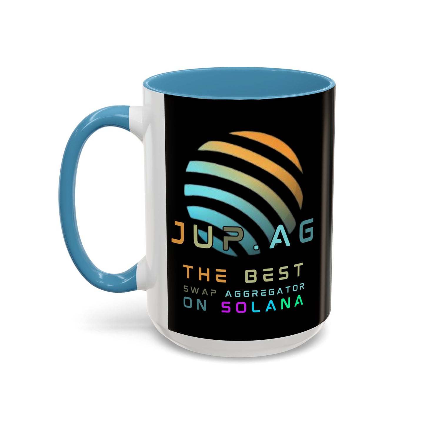 Jupiter (JUP) the best aggregator on Solana Black Accent Mug by cypherpunkgear.com