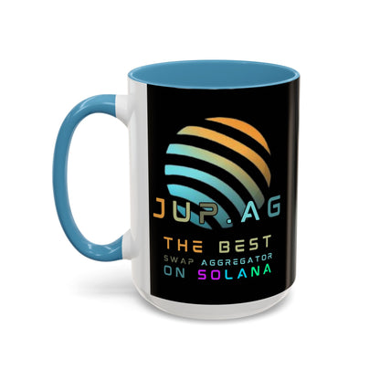 Jupiter (JUP) the best aggregator on Solana Black Accent Mug by cypherpunkgear.com