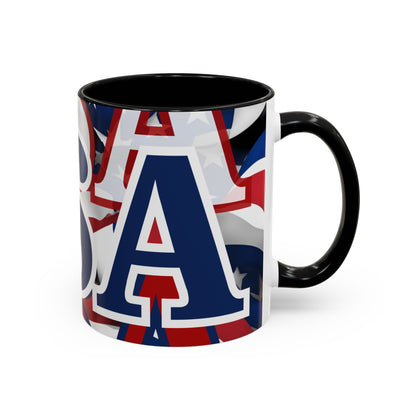 USA! USA! USA BLfont Patriot Accent Mug by cypherpunkgear