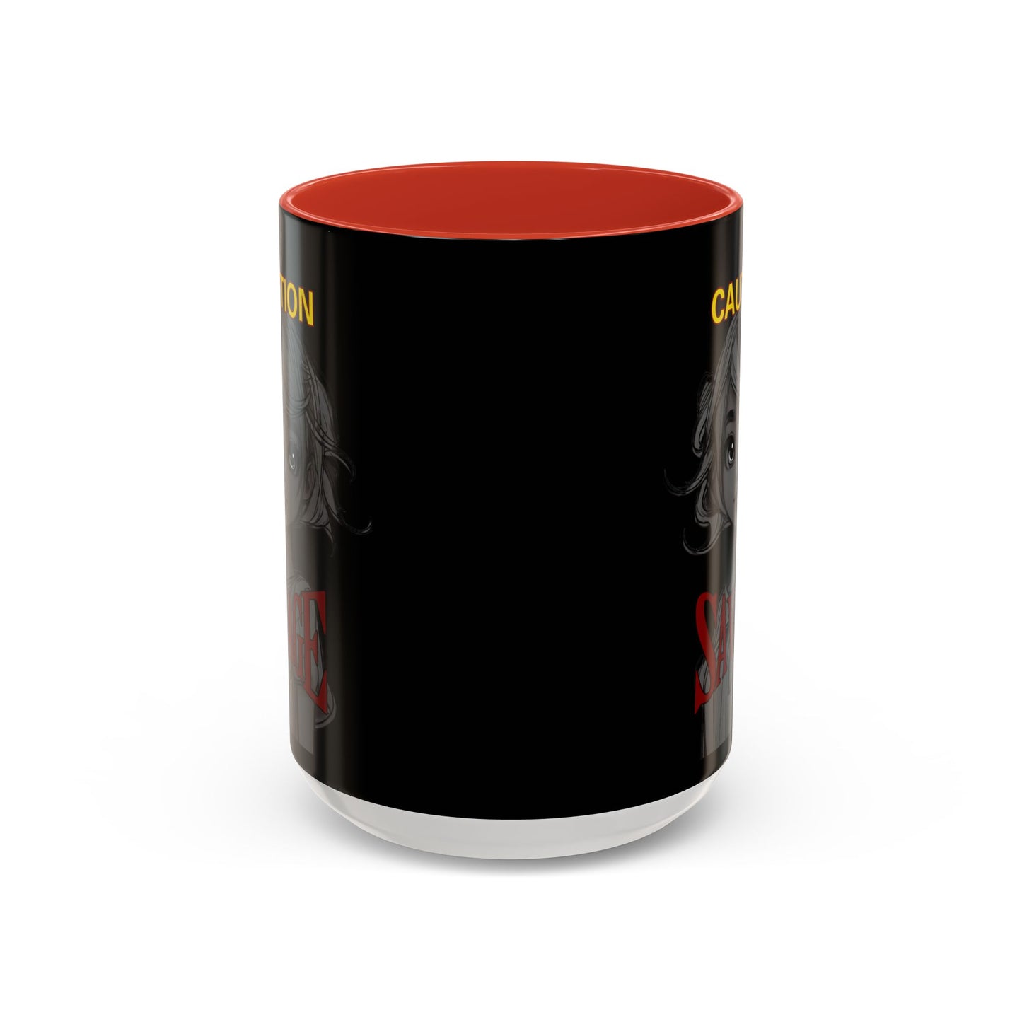 Caution, Savage Black Accent Mug by cypherpunkgear.com