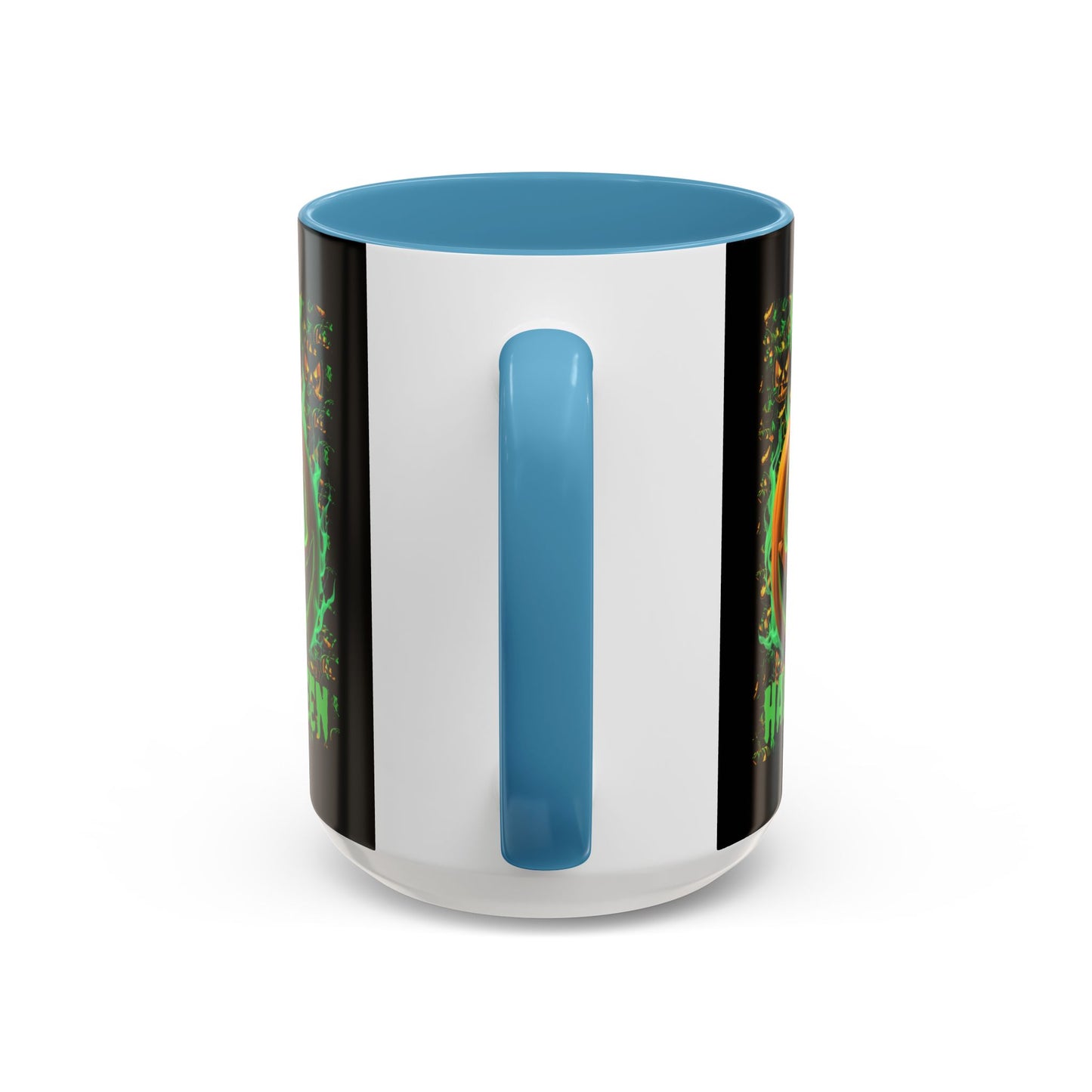 Happy Halloween Green Jack Black Accent Mug by CreepyCrafts.boo