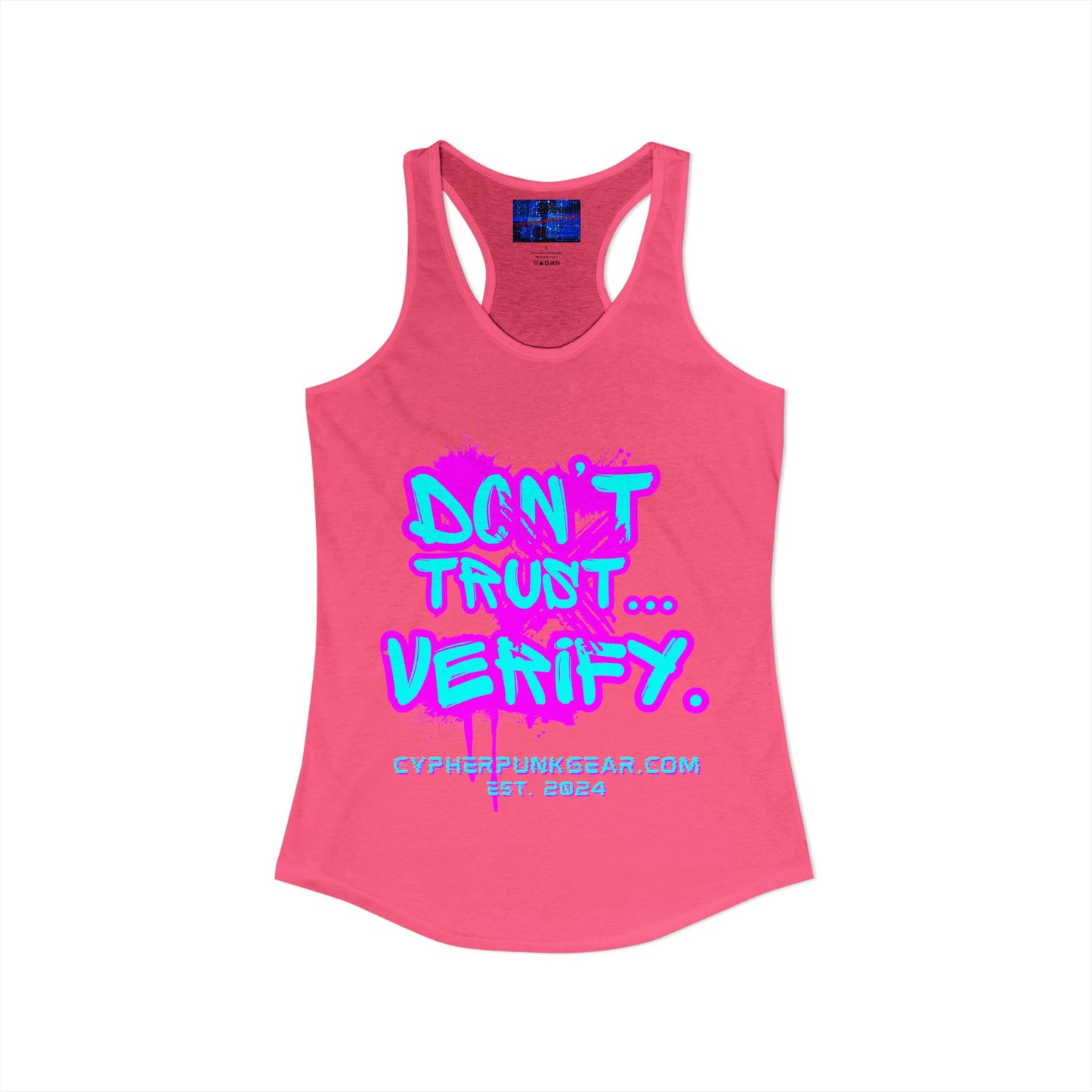 Don't Trust...Verify. Women's Racerback Tank Top by cypherpunkgear.com