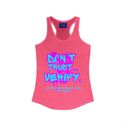 Don't Trust...Verify. Women's Racerback Tank Top by cypherpunkgear.com
