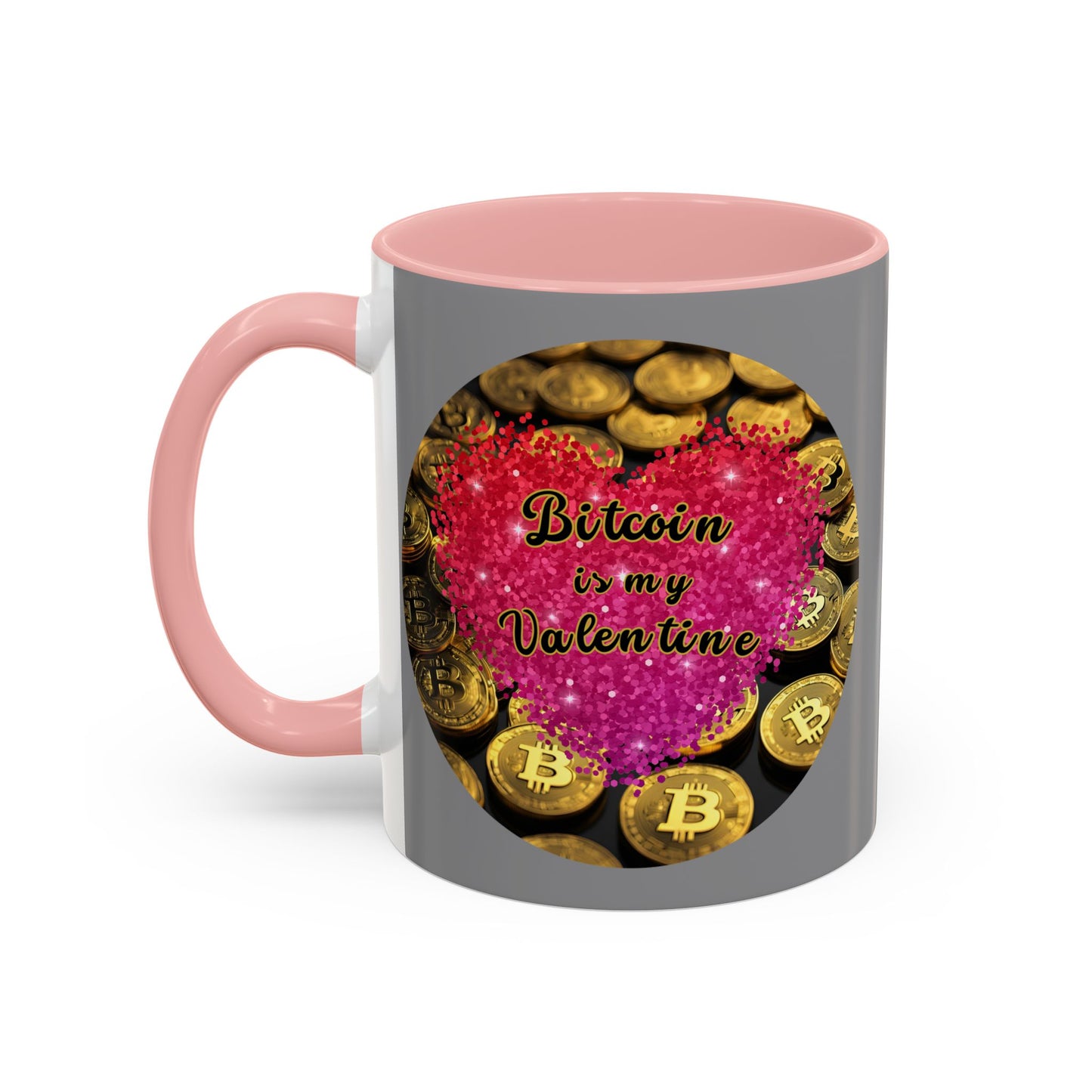 Bitcoin is My Valentine Grey Accent Mug by cypherpunkgear.com