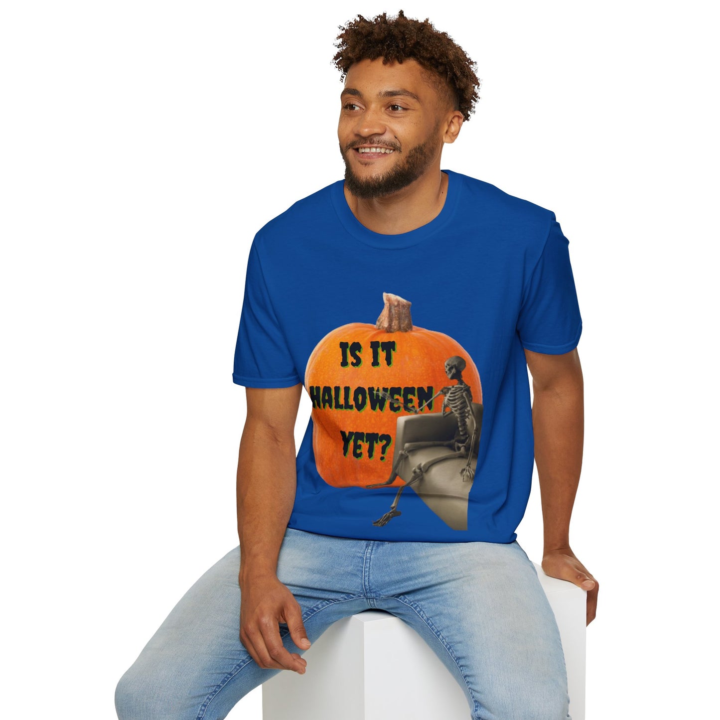 Is it Halloween yet? Skeleton's Giant Pumpkin Dark colors Unisex T-Shirt by CreepyCrafts.boo