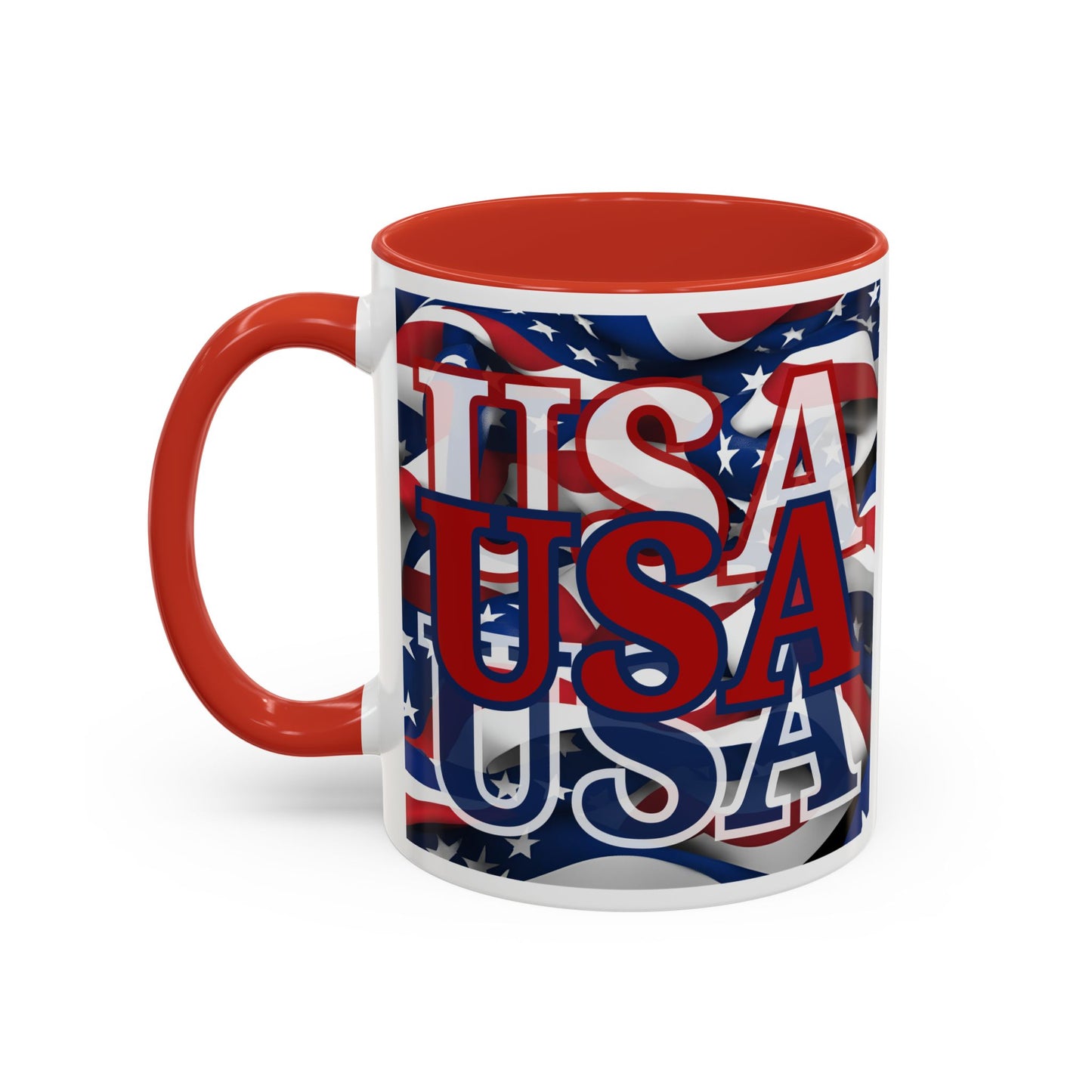 USA Red font Center Patriot Accent Mug by cypherpunkgear.com
