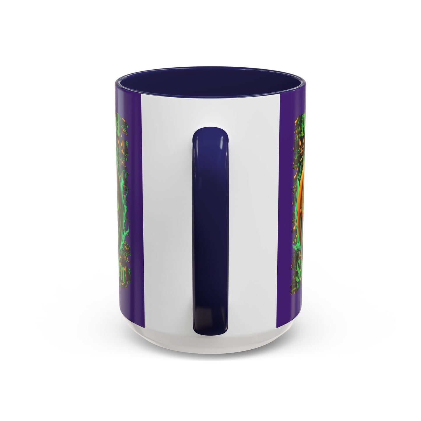 Blessed Samhain Green Jack Purple Accent Mug by CreepyCrafts.boo