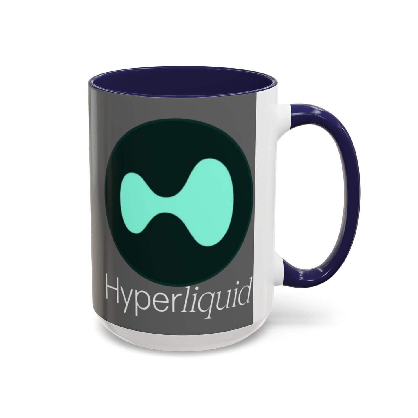 Hyperliquid White font Grey Accent Mug by cypherpunkgear.com