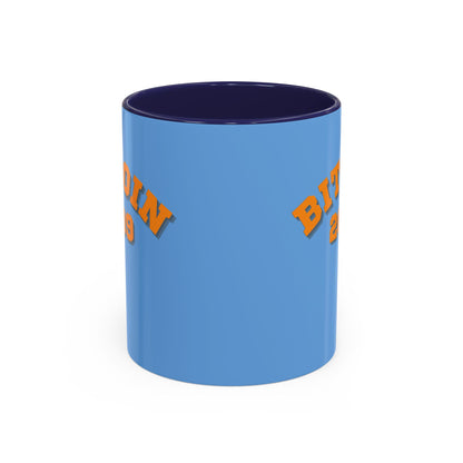 Bitcoin 2009 Light Blue Accent Mug by cypherpunkgear.com