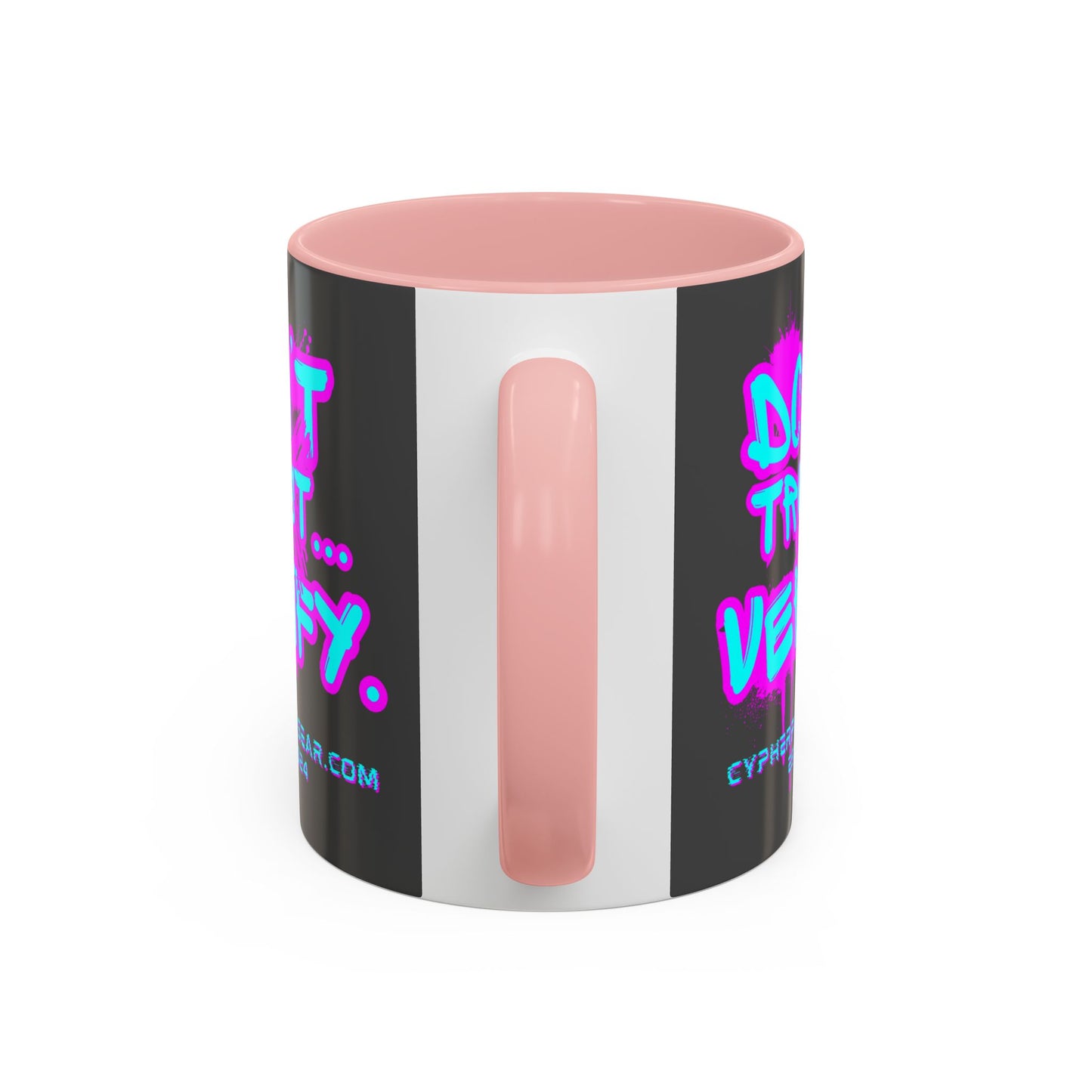 Don't Trust...Verify. Grey Accent Mug by cypherpunkgear.com