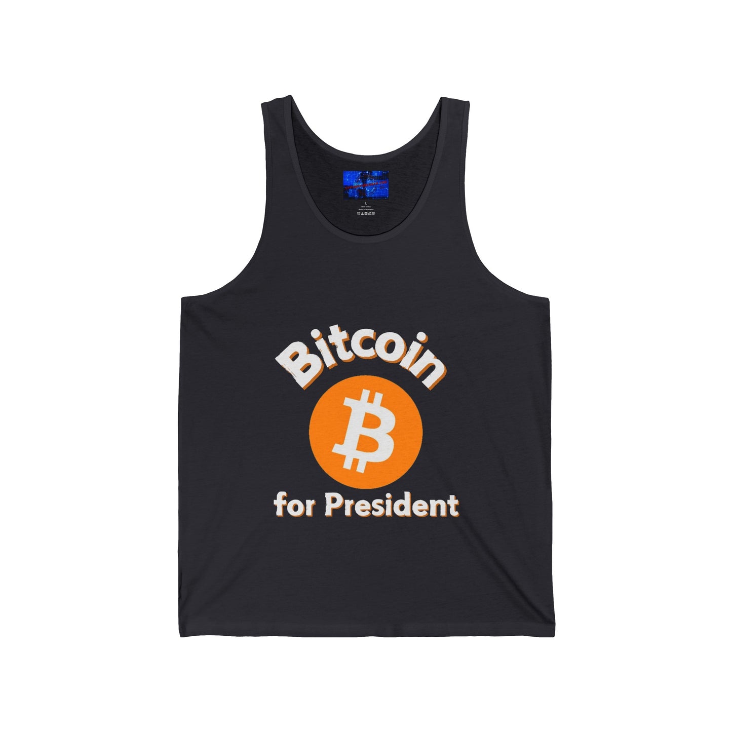 Bitcoin (BTC) for President Unisex Jersey Tank Top by cypherpunkgear