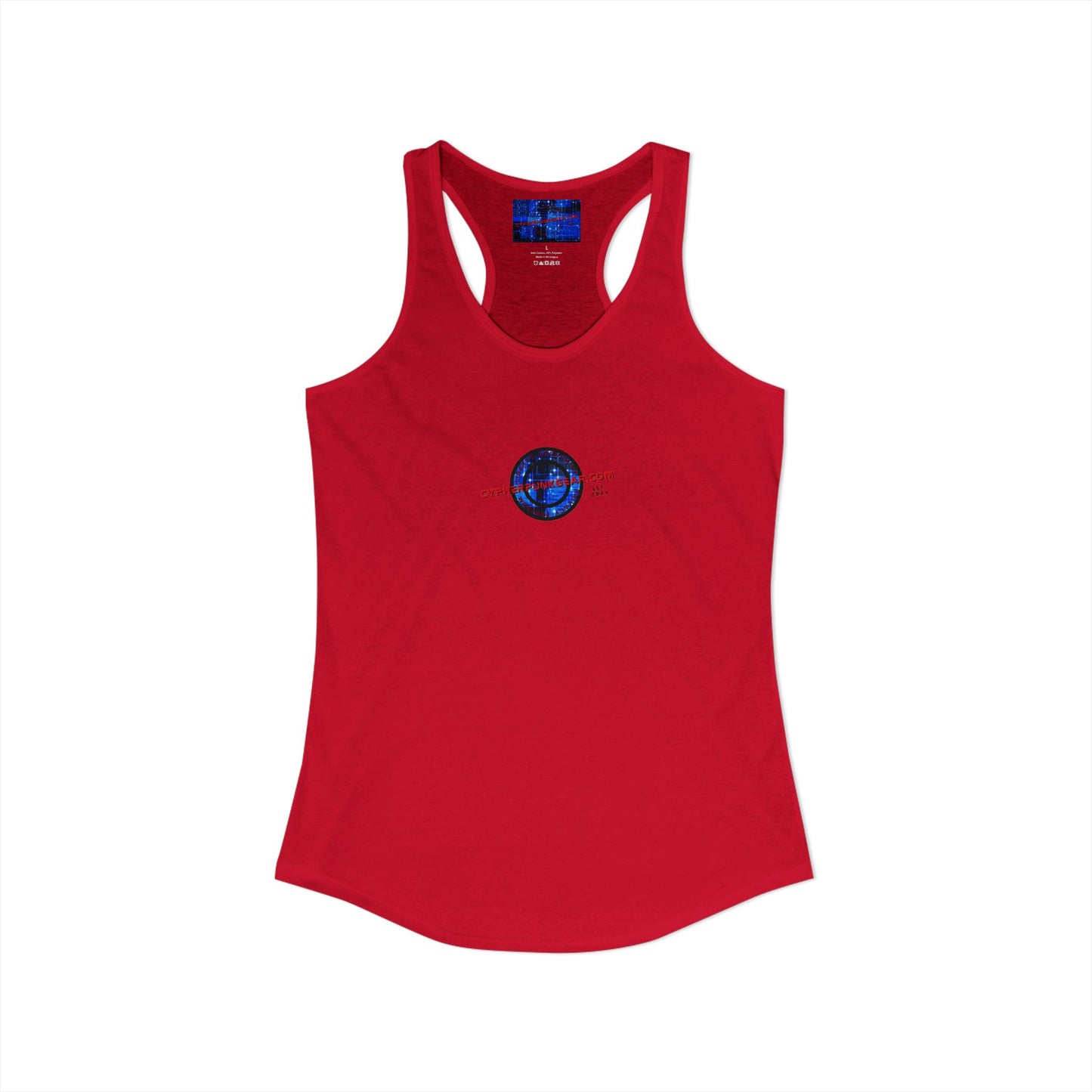 2-sided, cypherpunkgear.com Logo & Cityscape Women's Racerback Tank Top by cypherpunkgear.com