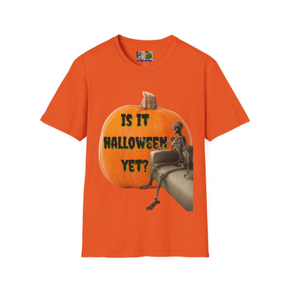 Is it Halloween yet? Skeleton's Giant Pumpkin Light colors Unisex T-Shirt by CreepyCrafts.boo