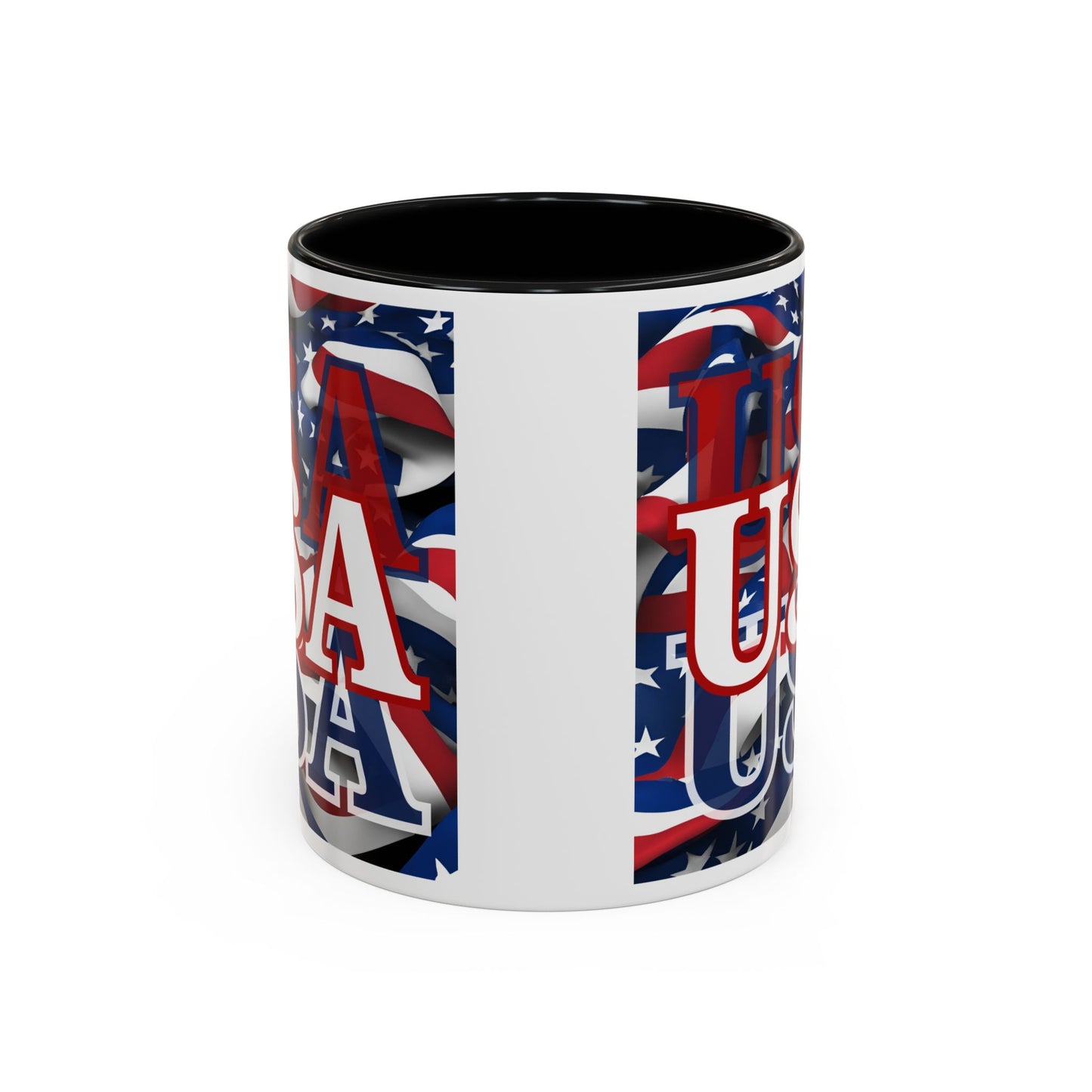 USA White font Center Patriot Accent Mug by cypherpunkgear.com