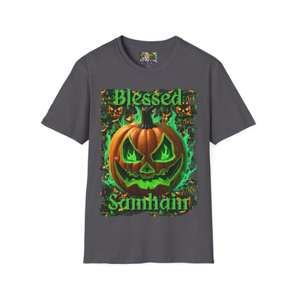 Blessed Samhain Green Jack Dark colors Unisex T-Shirt by CreepyCrafts.boo