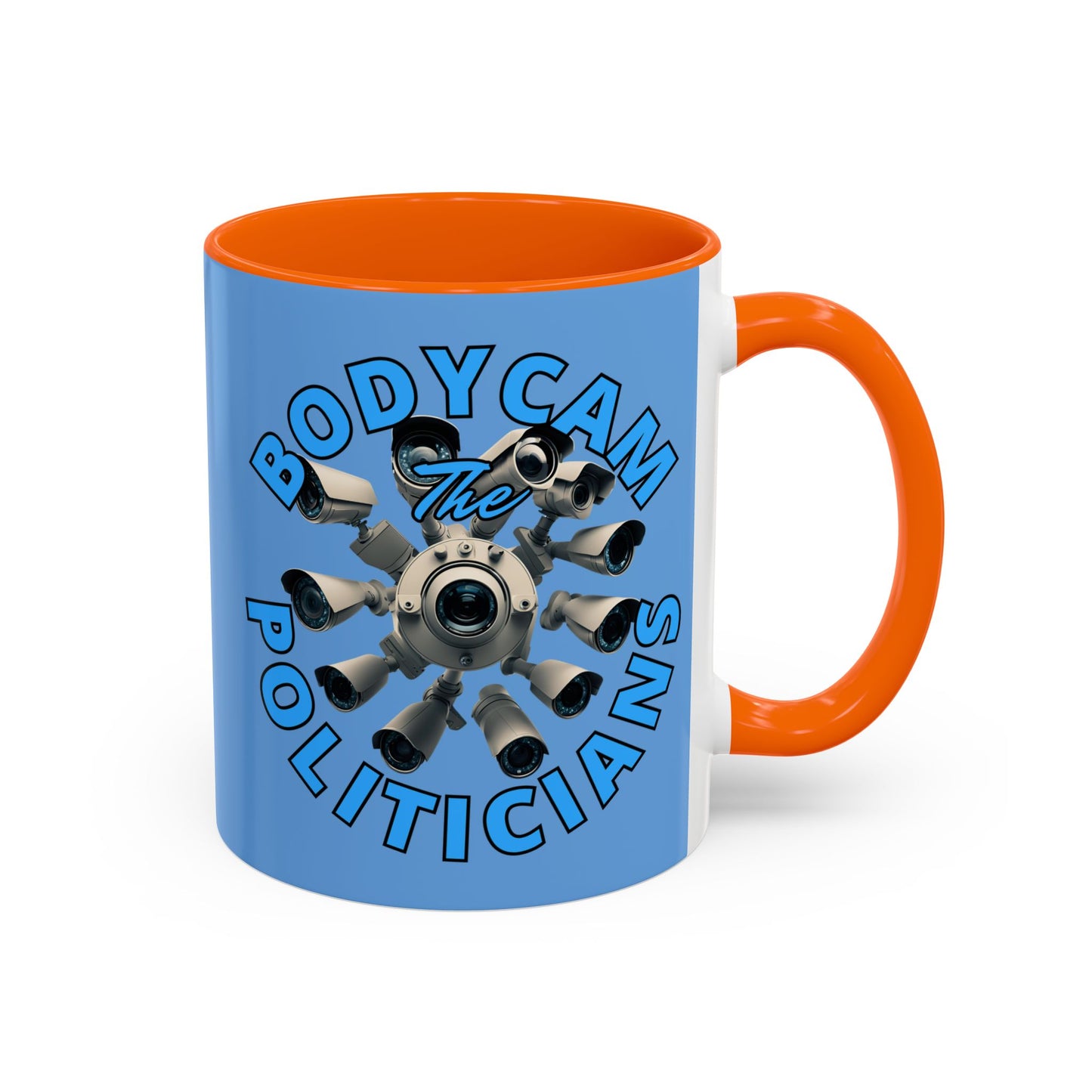 Bodycam the Politicians Cameras Light Blue Accent Mug by cypherpunkgear.com