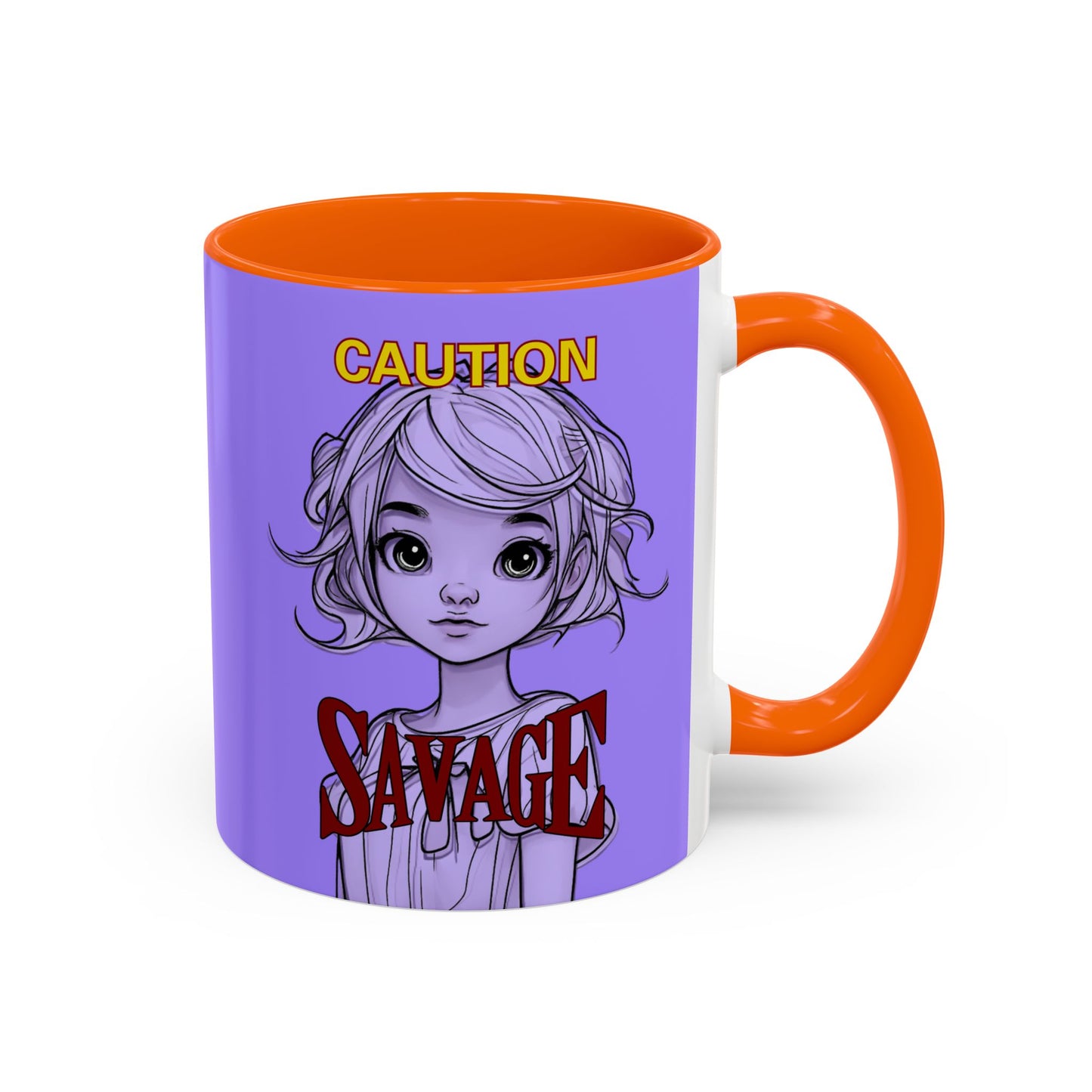 Caution, Savage Light Purple Accent Mug by cypherpunkgear.com