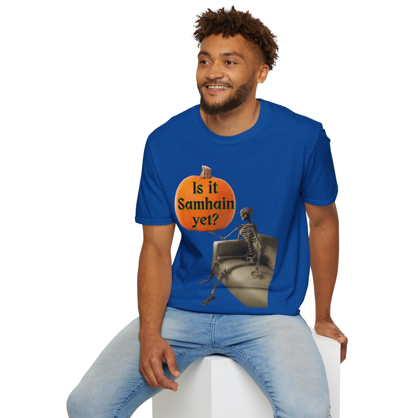 Is it Samhain yet? Skeleton's Pumpkin Dark colors Unisex T-Shirt by CreepyCrafts.boo