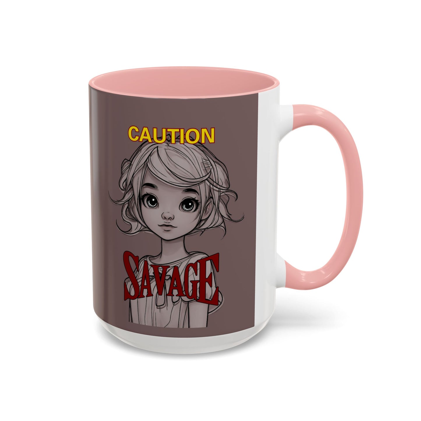 Caution, Savage Grey Accent Mug by cypherpunkgear.com