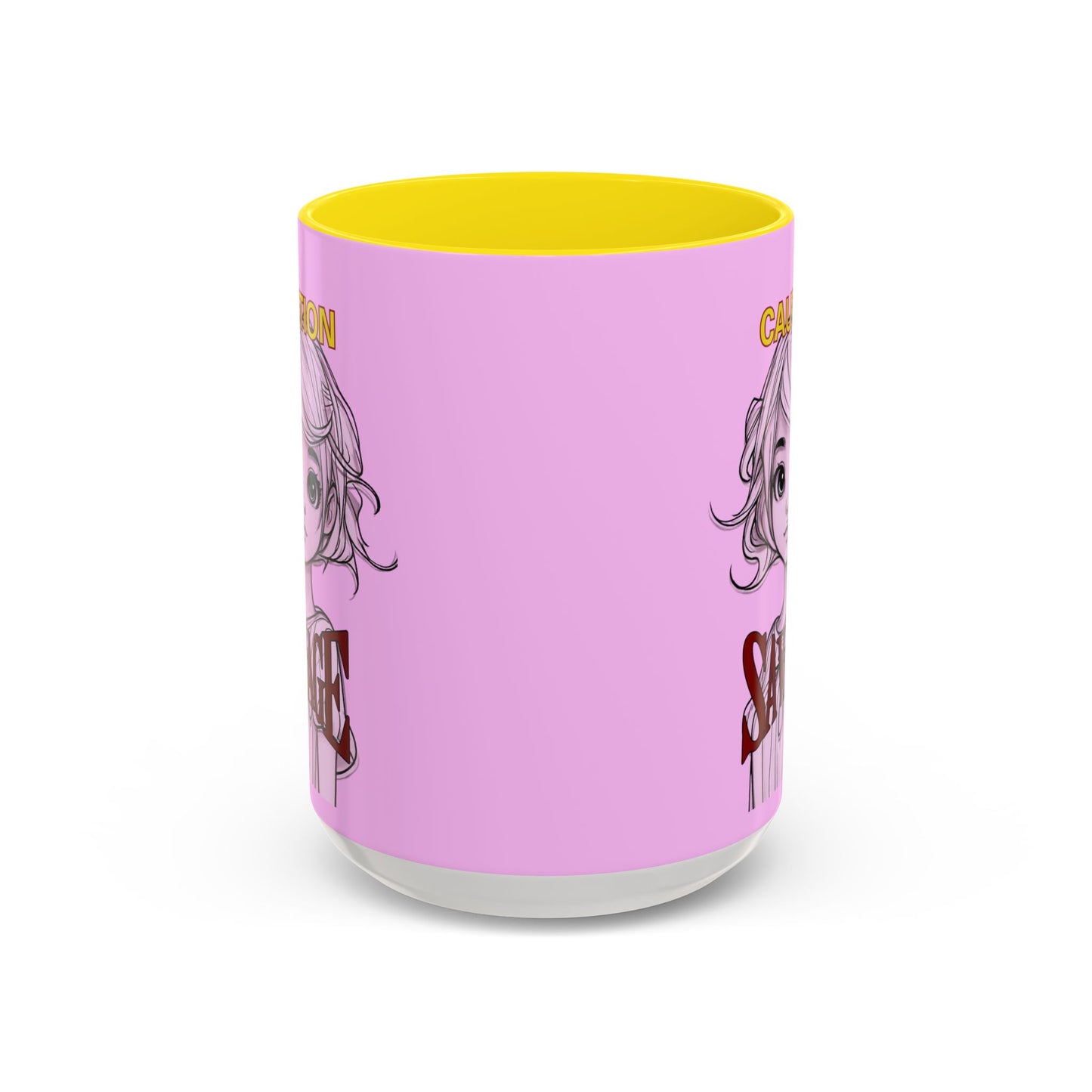 Caution, Savage Pink Accent Mug by cypherpunkgear.com
