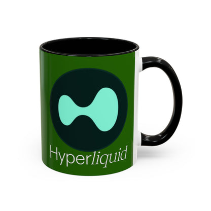 Hyperliquid White font Green Accent Mug by cypherpunkgear.com