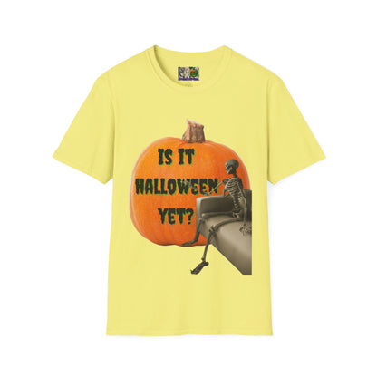 Is it Halloween yet? Skeleton's Giant Pumpkin Light colors Unisex T-Shirt by CreepyCrafts.boo